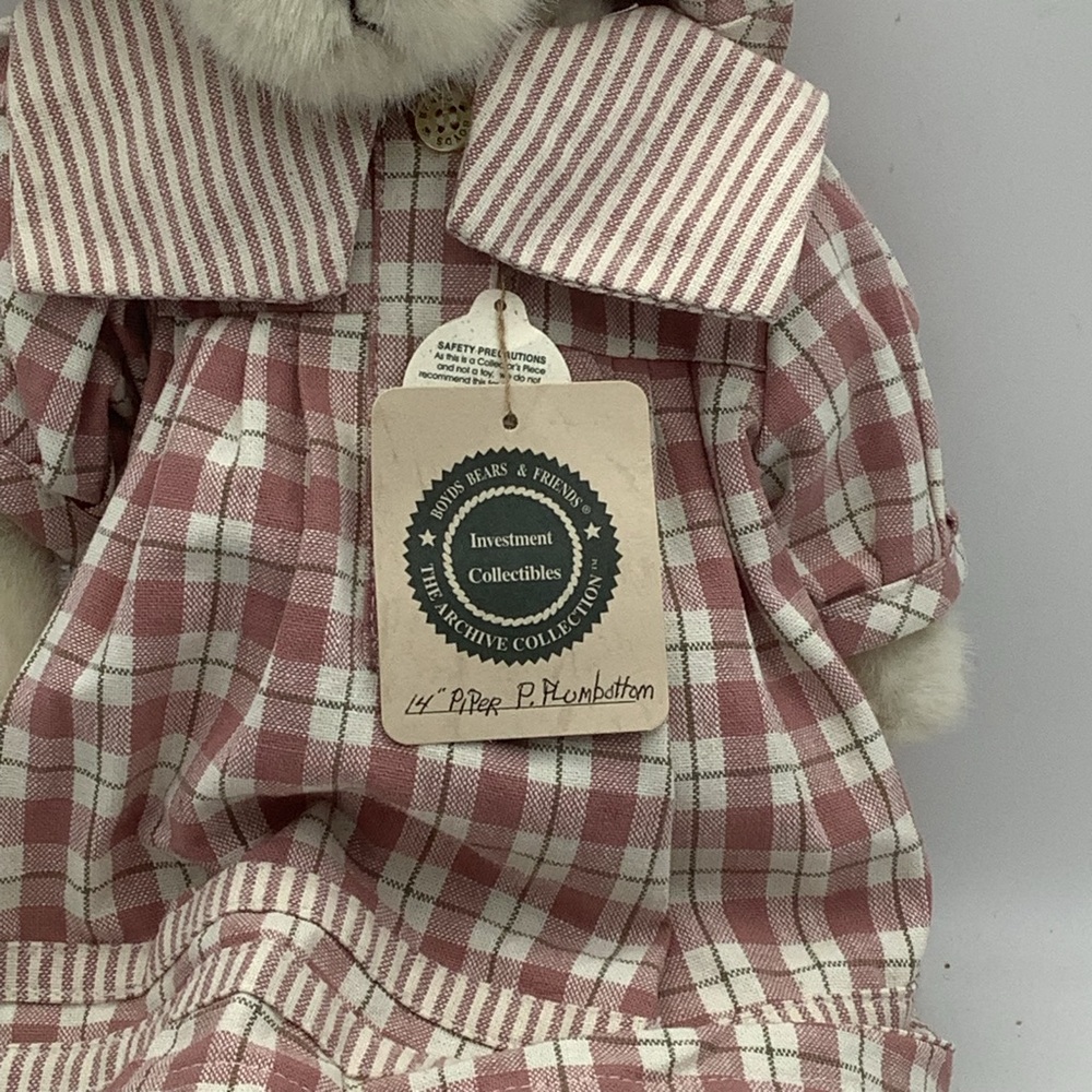 Vintage The Boyds Collection Piper P. Plumbottom Plush Bear - Picture 11 of 12